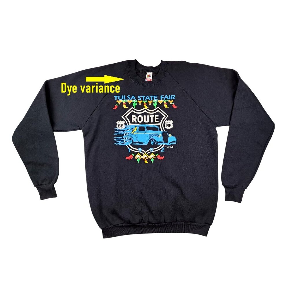 Vintage Tulsa State Fair Sweatshirt Glow In Dark Route 66 XXL New Deadstock 1992 - Picture 12 of 12